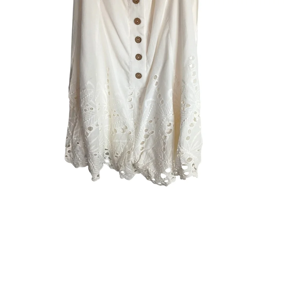 Promesa -Elegant White Ruffle Romper - size M - Picture 3 of 5